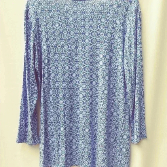 💝Dana Buchman light blue and white Lg Top - Picture 7 of 7